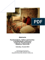 Psychoanalysis Conference Abstracts Booklet 2013