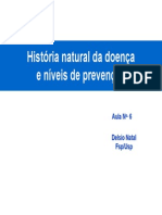 História natural da doença e níveis de prevenção.