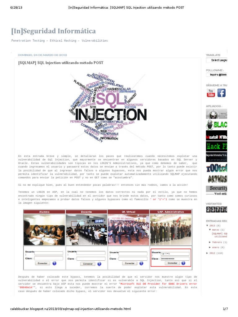 SQL Injection com SQLMAP: Guia Prático | PDF | Prevenção de crimes ...