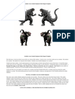 Godzilla Versus Zombie Elephants Stick Puppet Template