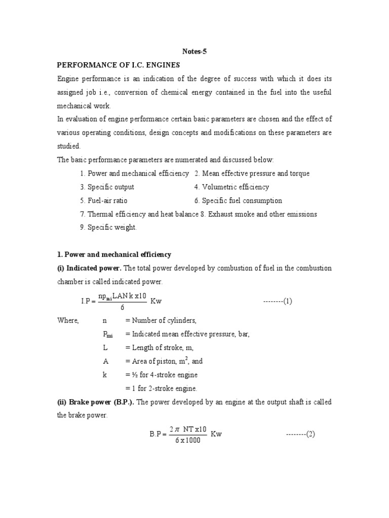 07A4EC05Notes 5 | PDF | Internal Combustion Engine | Heat