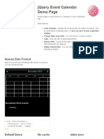 jQuery Event Calendar Demo Page