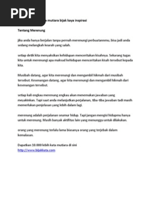 Kumpulan Kata Kata Mutiara Bijak Kaya Inspirasi Pdf Pdf