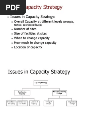 Capacity Strategy Pdf Economies Of Scale Strategic Management