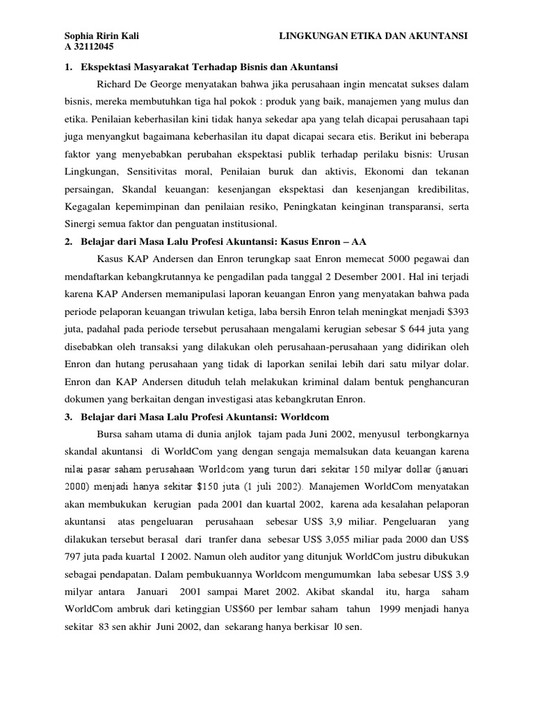 Lingkungan Etika Dan Akuntansi