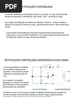 Retificador Controlado Monofásico Meia Onda