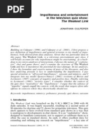 Download Culpeper J 2005 Impoliteness  Entertainment in TV Quiz Show by   SN169831588 doc pdf