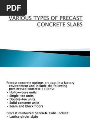 Various Types Of Precast Concrete Slabs Precast Concrete Concrete