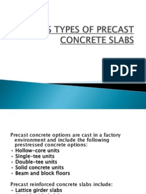 Various Types Of Precast Concrete Slabs Precast Concrete Concrete