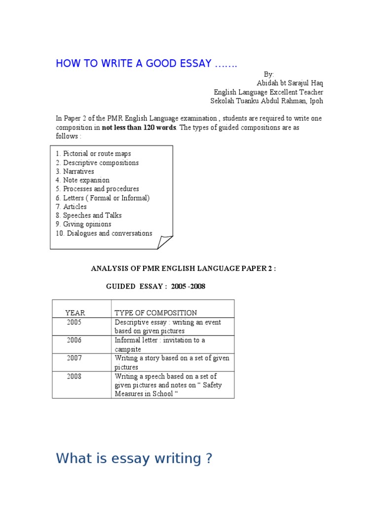 how to write a really good essay number