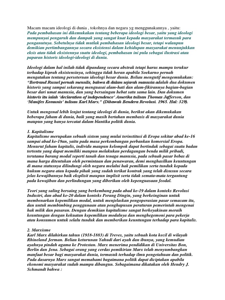 Macam Macam Ideologi Di Dunia Pdf