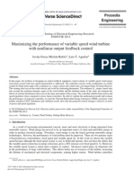 Maximizing The Performance of Variable Speed Wind Turbine With Nonlinear Output Feedback Control