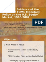 Empirical Evidence of The Impact of FOMC Monetary Policy On The U.S. Equity Market, 1990-2002