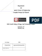 Department of Computer Science & Engineering Compiler Design Lab Manual