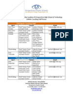 Perspectives Leadership Academy & High School of Technology Athletics Coaching Staff