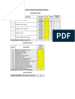 Function Points Calculation Sheet