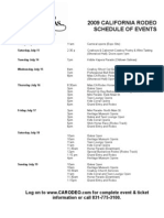 2009 Schedule of Events