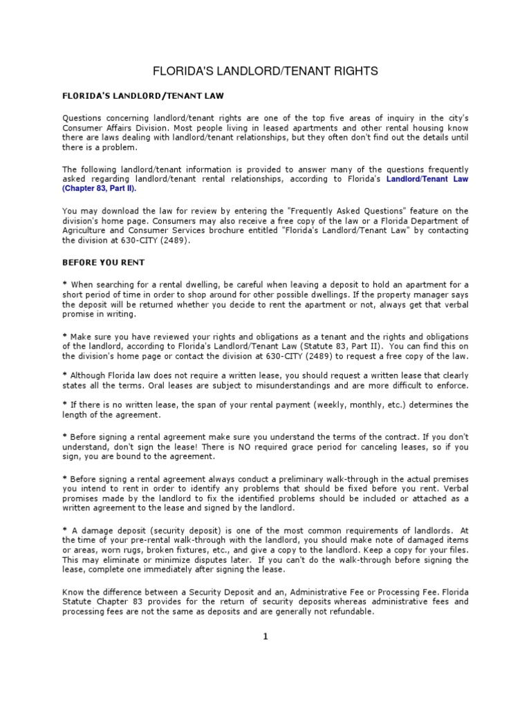 Florida's Landlord_tenant Rights Eviction Leasehold Estate