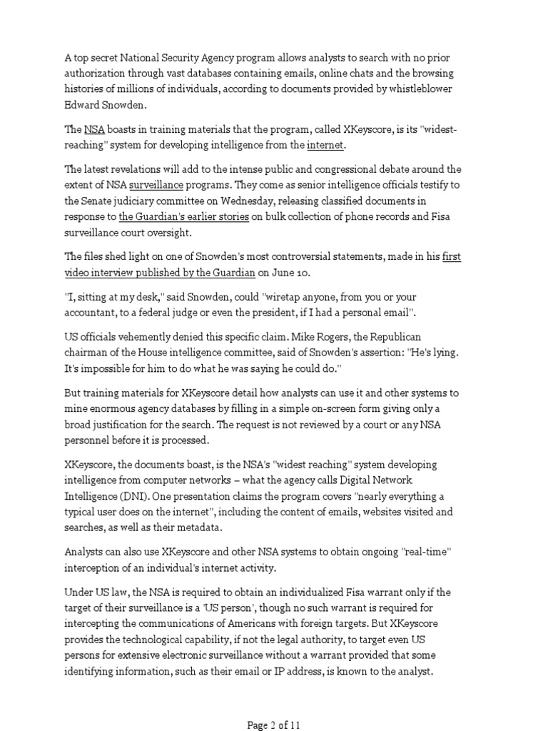 XKeyscore | PDF | National Security Agency | Edward Snowden