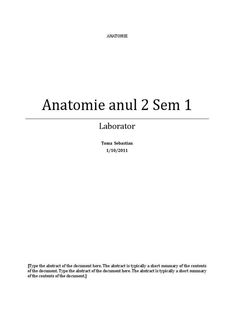 Anatomie - Laborator v3 | PDF
