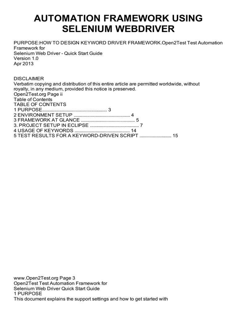 Selenium Keyword Driver Framework | PDF | Selenium (Software ...
