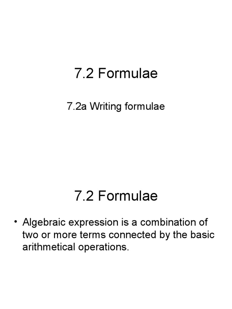 Writing Algebraic Formulae Guide | PDF | Computers