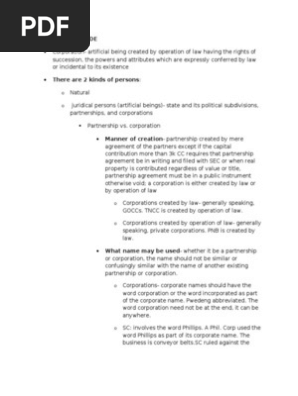 Corporation Code Notes