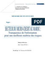 Secteur Du Microcrédit Au Maroc Trasparence de Linformation Pour Une Meilleure Maîtrise Des Risqu