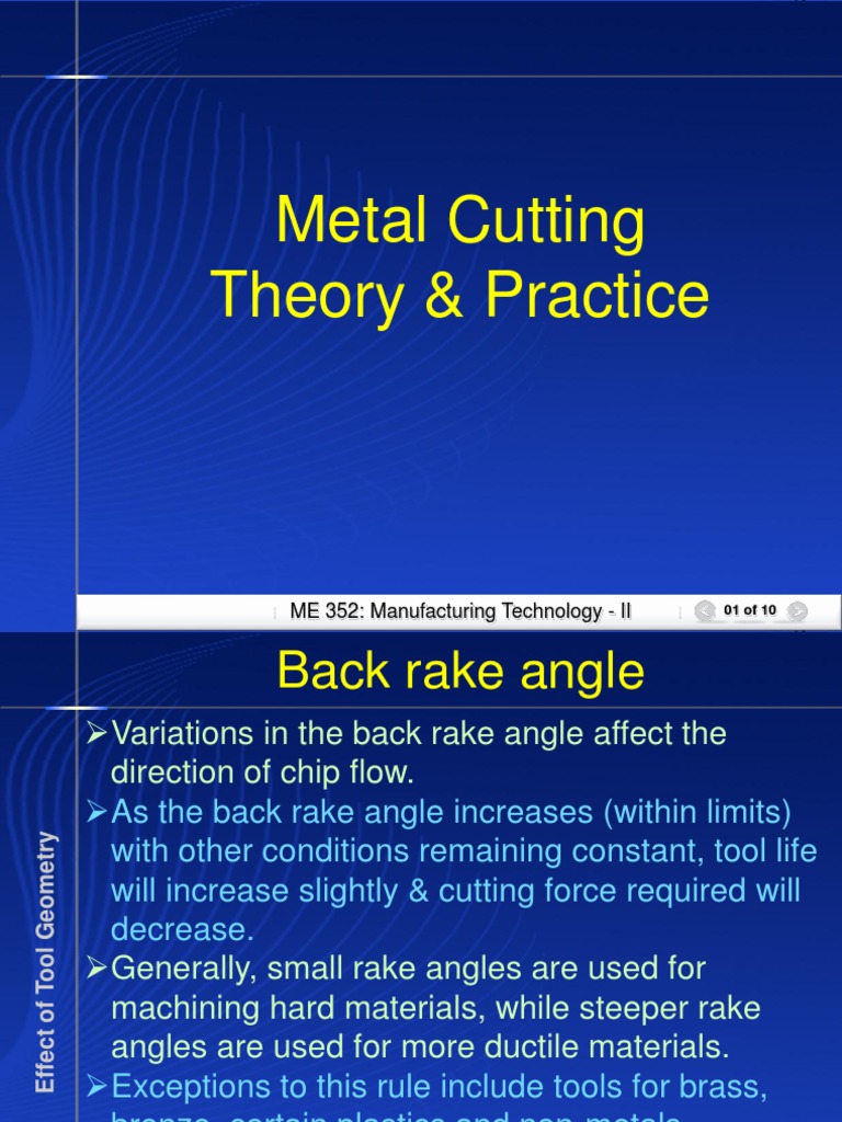 Effect of Tool Geometry PDF Machining Production And Manufacturing