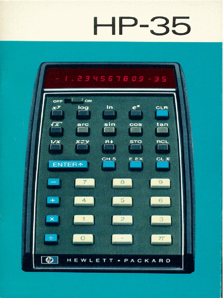 HP35 Operating Manual 1973 Color PDF Logarithm Calculator