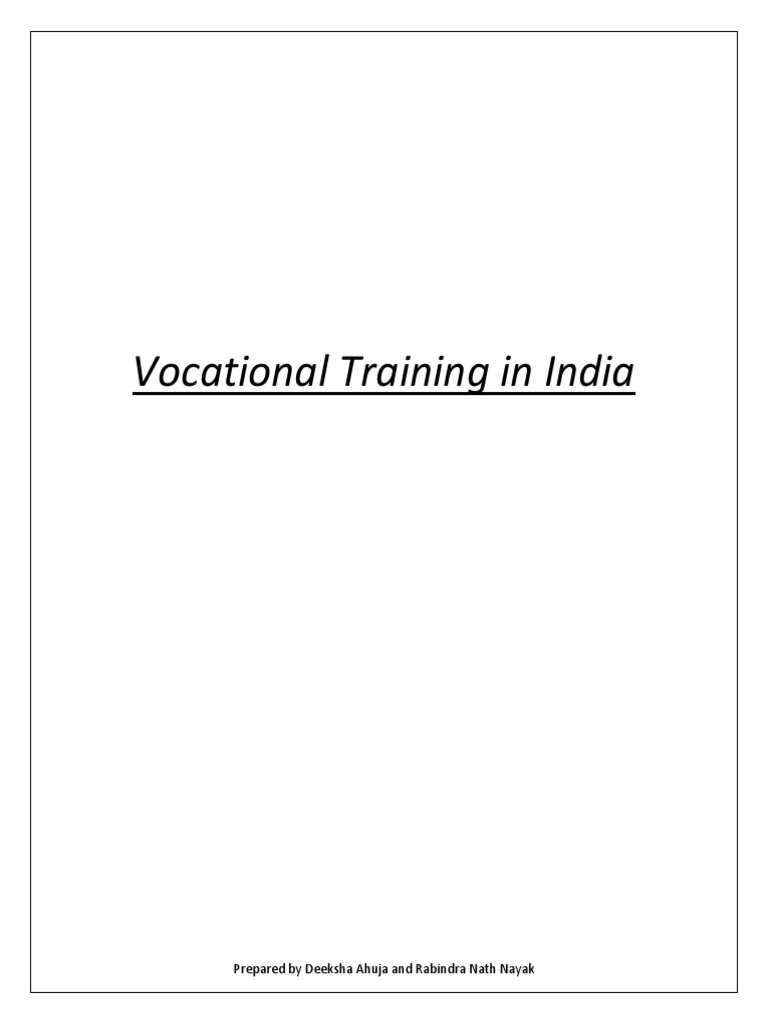 Vocational Training in India | PDF