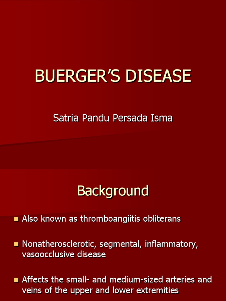 Bedah Buerger's Disease PDF Clinical Medicine Medical Specialties