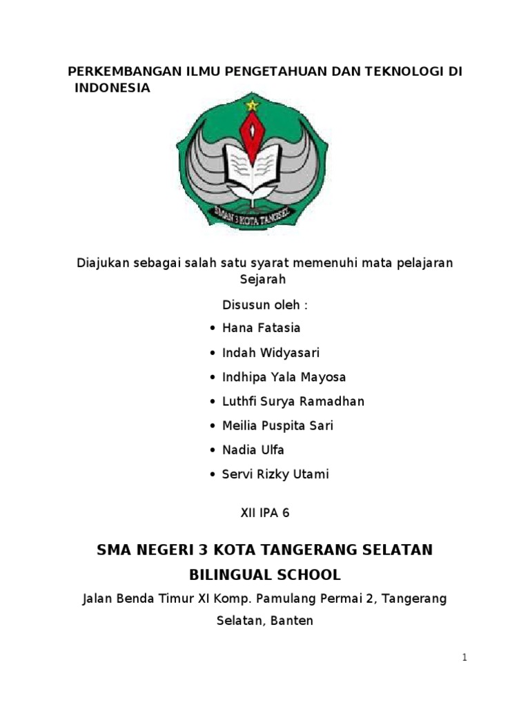 Makalah Tentang Perkembangan Ilmu Pengetahuan Dan Teknologi Di