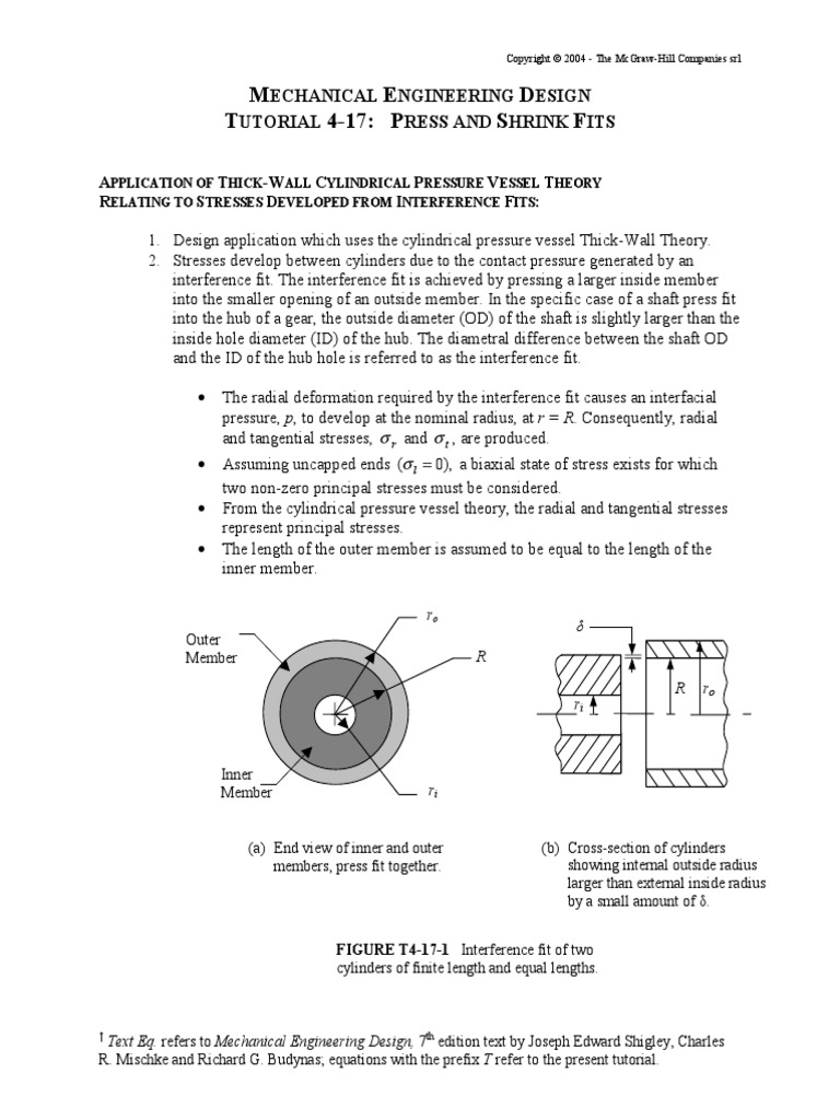 61774 Press and Shrink Fits Stress (Mechanics) Engineering Tolerance