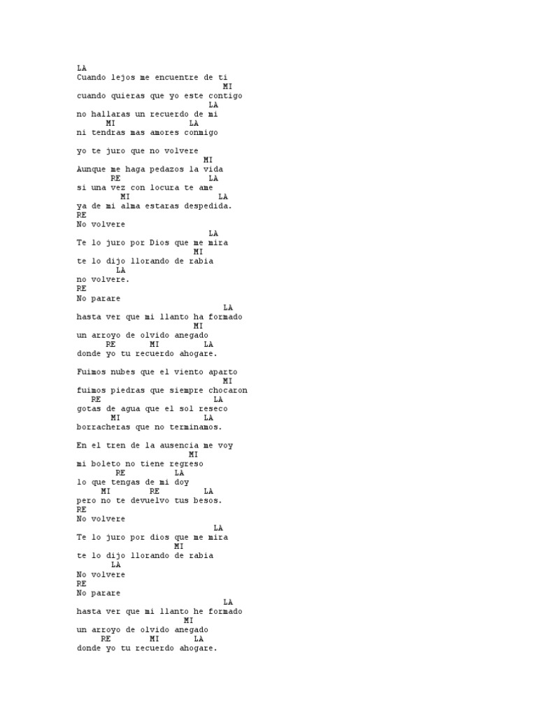 No Volvere | PDF