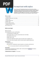 Word Tutorial - Format Text With Styles