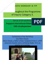 Science Throughout The Programme of Inquiry Category 3.: Ib Asia Pacific Workshop-Ib Pyp