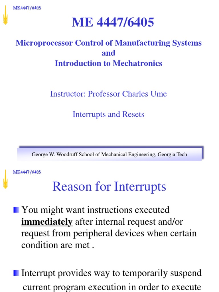 Microprocessor Control of Manufacturing Systems and Introduction To