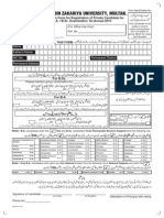 Bahauddin Zakariya University, Multan.: Registration Form