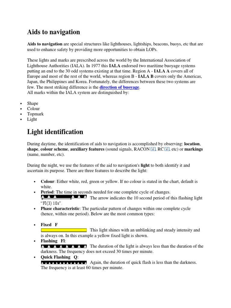 Aids To Navigation PDF Navigation Geography