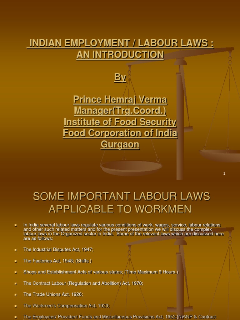 Overview of Indian Labour Laws | PDF | Employment | Labour Law