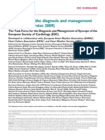 Guidelines For The Diagnosis and Management of Syncope (Version 2009)