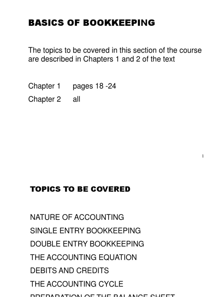 2 Basics of Bookkeeping | PDF | Law