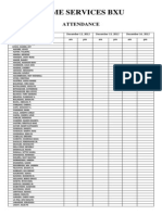 Prime Services Bxu: Attendance