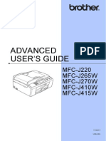 Advanced User'S Guide: MFC-J220 MFC-J265W MFC-J270W MFC-J410W MFC-J415W