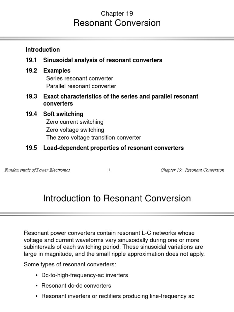 Resonant Conversion in Power Electronics | PDF | Power Electronics ...