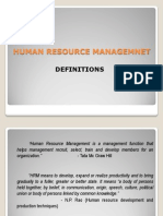 Human Resource Managemnet: Definitions
