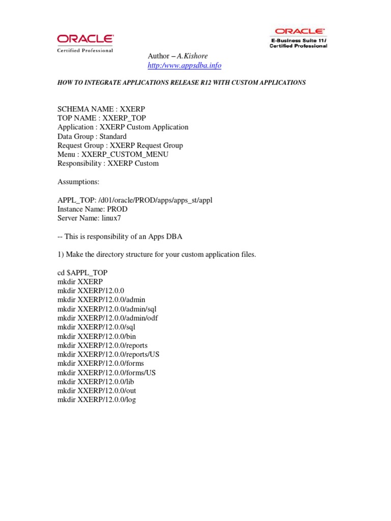 Integrate R12 with Custom Applications | PDF | Oracle Database ...