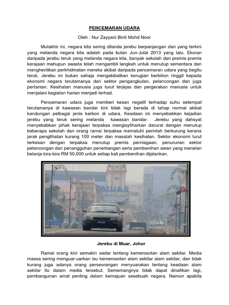Nur Zayyani Binti Mohd Noor Pencemaran Udara Pdf