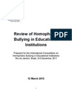 Review of Homophobic Bullying in Educational Institutions
